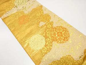 大特価品 川島織物製 霞に華紋・箔散らし模様織り出し 袋帯